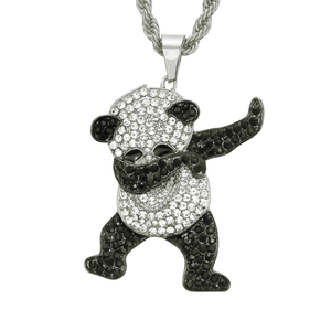 Hip Hop Cute Rock Panda Halskjede Anheng