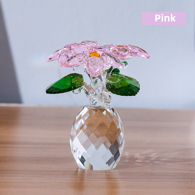 Kreative gaver Crystal Flower Ornaments Små blomsterflasker Stue Ornaments Home Decorations