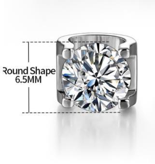 Sølv 925diamant øredobber Bryllupssmykker Kvinner Øredobber Sterling Sølv 925 Rund Moissanite