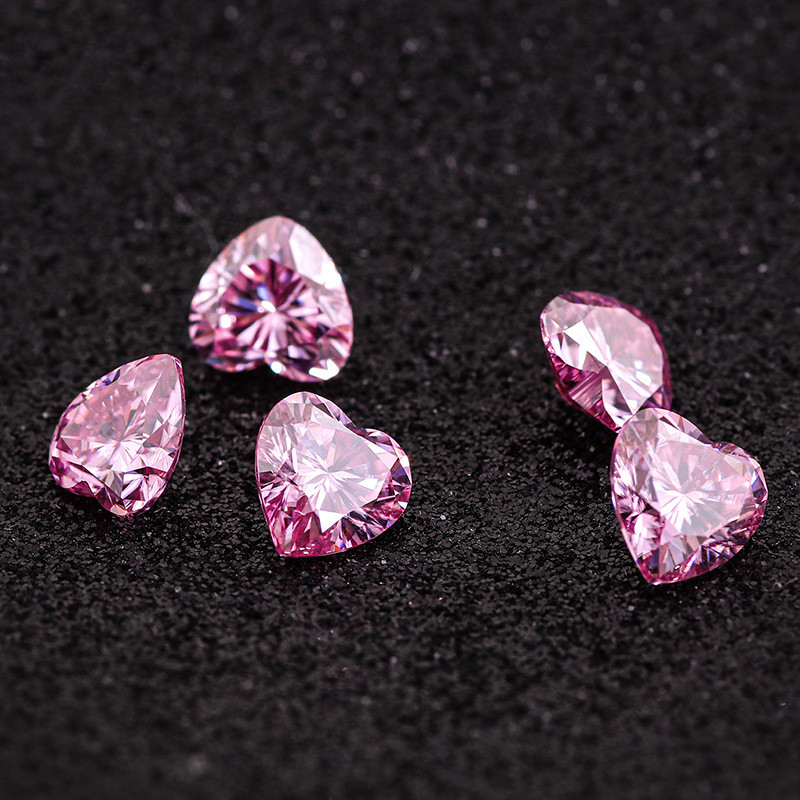 5,0 mm Rosa VVS Heart Cut Moissanite Høy kvalitet Fabrikkpris Syntetisk Moissanite