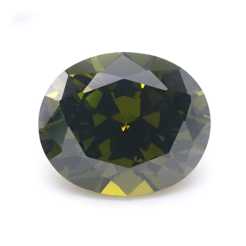 VVS Olivengrønn 5A Oval 3EX Cubic Zirconia