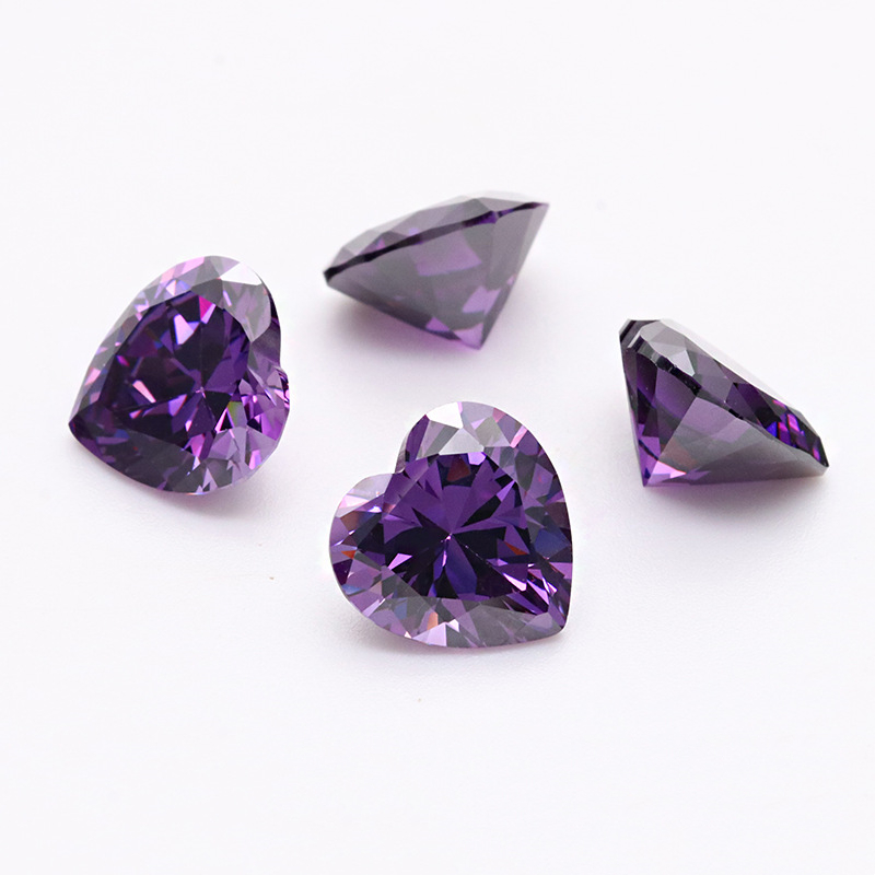 Purple Heart Cut høykvalitets fabrikk engros Cubic Zirconia