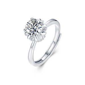 Crown Ring Support VVS Moissanite 925 Silver Platinum Ring