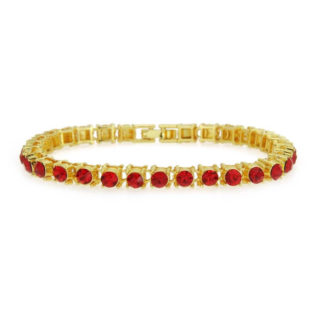 Mote smykker Tennis Red Chain 5A CZ Diamond Tennis Armbånd for menn og kvinner