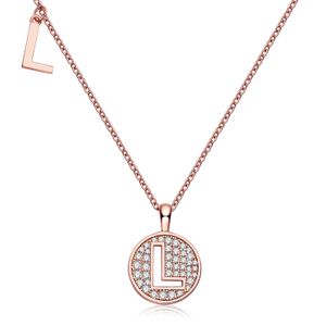 Alfabetisk serie L Lovely Rose Gold Halskjede