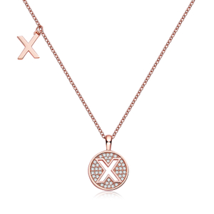 Alfabetisk serie X Lovely Rose Gold Necklace