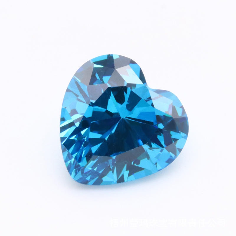 Factory Engros 3A Blue Heart Cut Cubic Zirconia