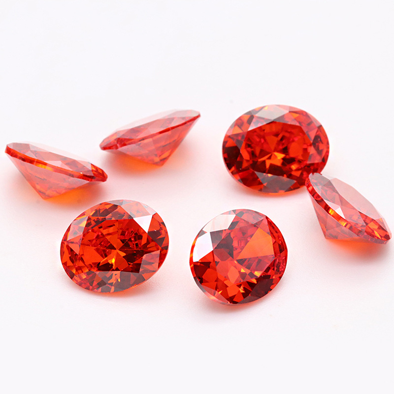 5A 3EX D VVS Bright Red Oval Cubic Zirconia for smykker