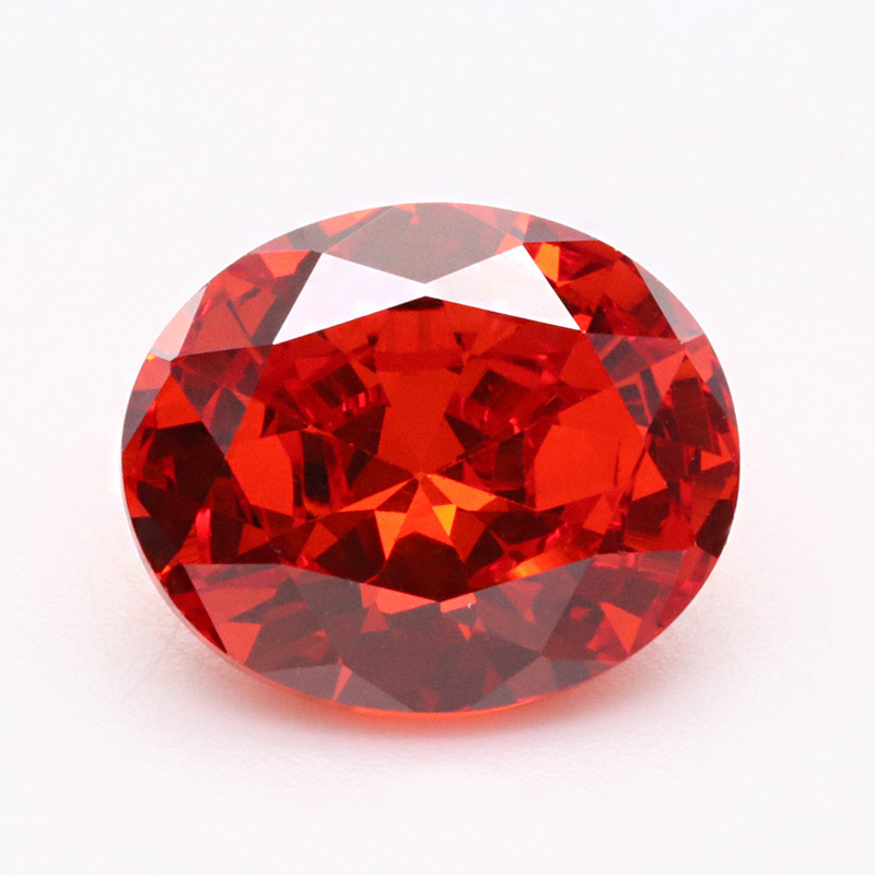 5A 3EX D VVS Bright Red Oval Cubic Zirconia for smykker