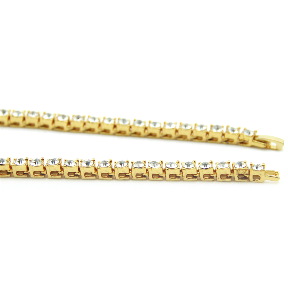 Hip Hop enkelt rad rhinestone legering kjede