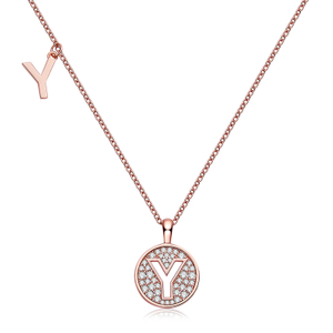 Alfabetisk serie Y Lovely Rose Gold Necklace