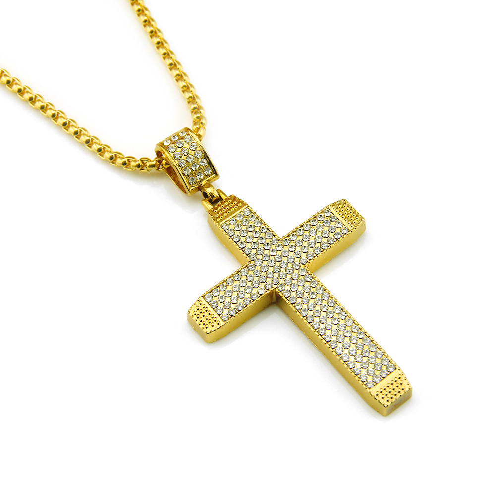 Hip Hop Religious Cross Ecklace Anheng