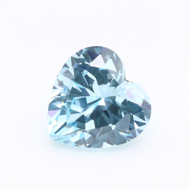 Factory Engros 3A Blue Heart Cut Cubic Zirconia