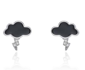 Weather Series 925 Sterling Sølv Gullbelagte Little Dark Clouds øredobber