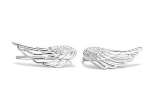 Angel Wing 925 Sterling sølv gullbelagte søte øredobber