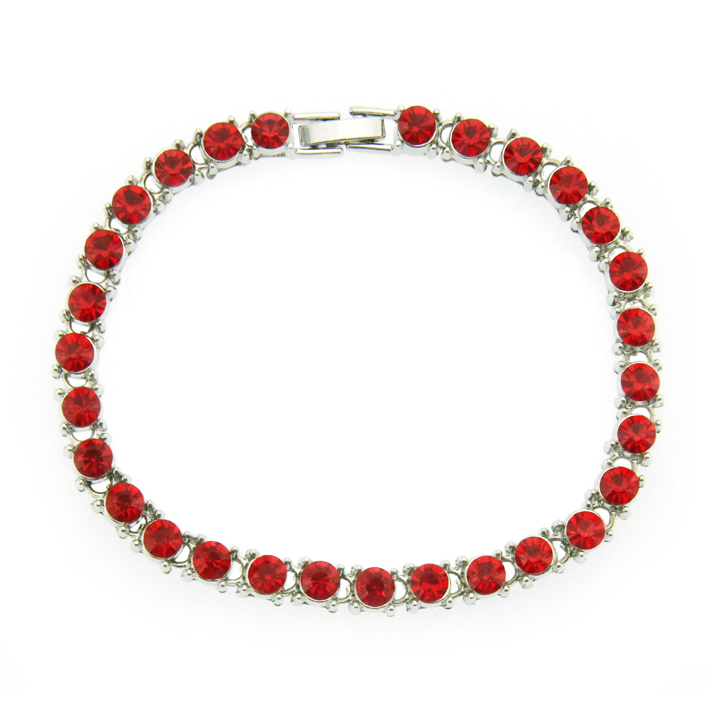 Mote smykker Tennis Red Chain 5A CZ Diamond Tennis Armbånd for menn og kvinner