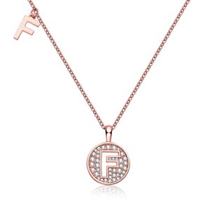 Alfabetisk serie F Lovely Rose Gold Halskjede