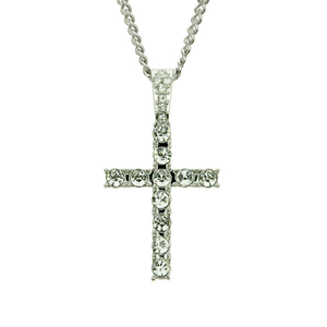 Hip Hop Religious Cross Ecklace Sølv anheng