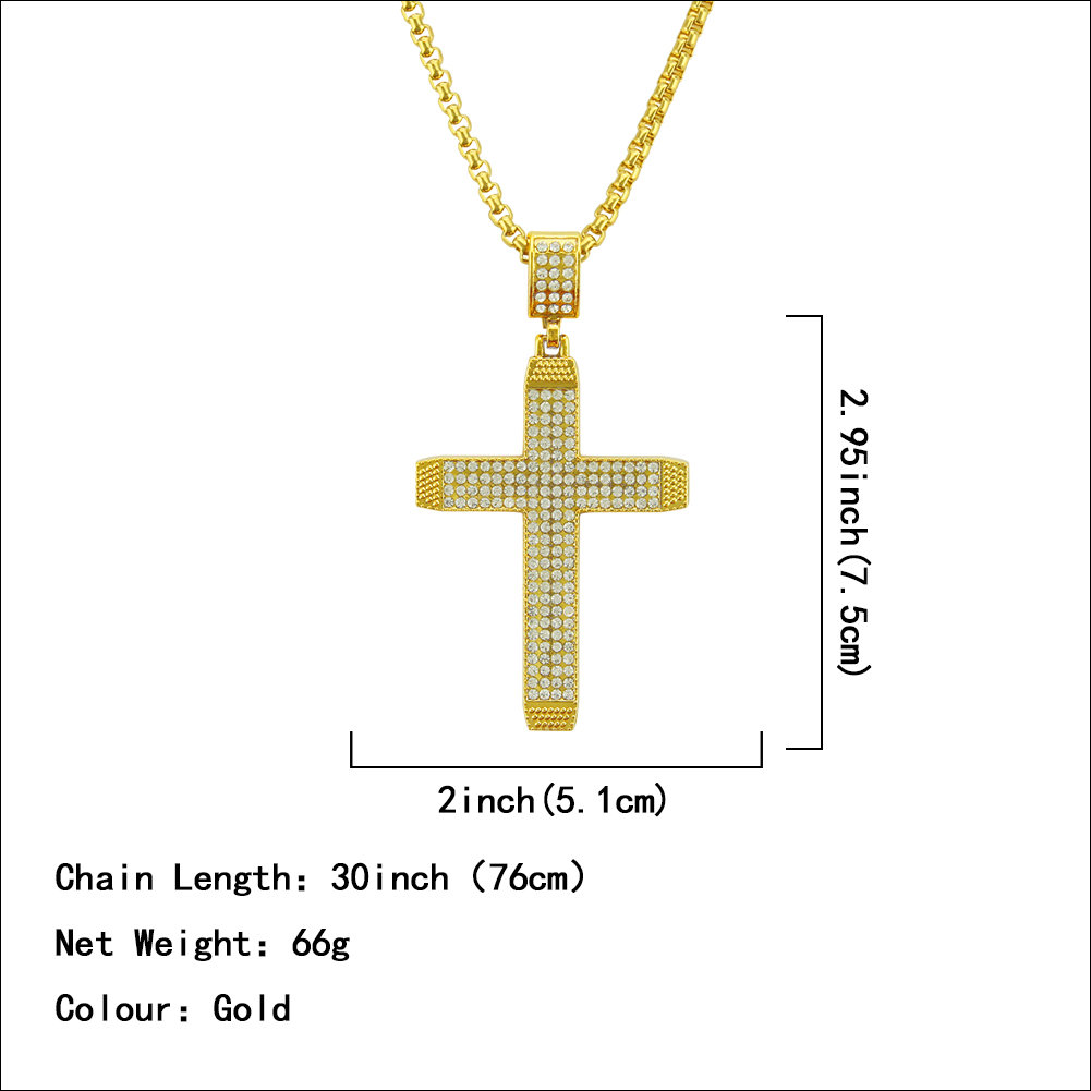 Hip Hop Religious Cross Ecklace Anheng