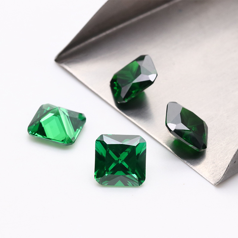 Høykvalitets grønn pute Cubic Zirconia for smykkedesign