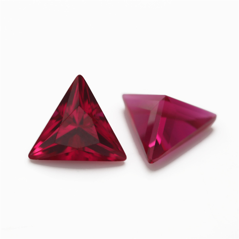 8# Triangle Red Corundum Wuzhou Ratnapura Artificial Gem Synthetic Ruby