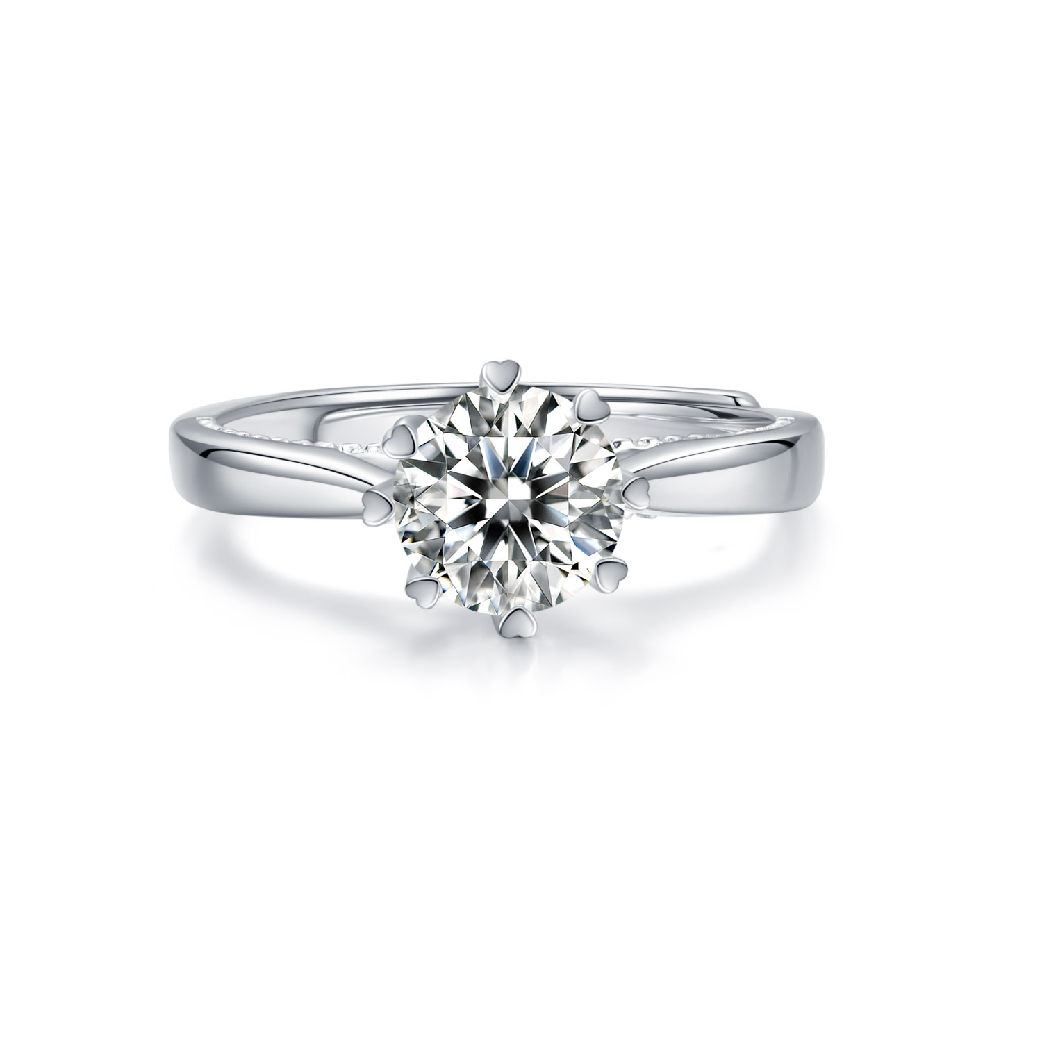 Wuzhou smykkedesign Halo Eternity Moissanite Diamond Sterling Sølv gifteringer