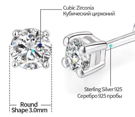 925 Sterling sølv 5A Cubic Zirconia øredobber smykker for kvinner julegave