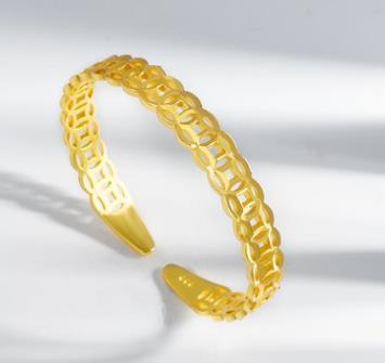 Messing 24K ekte myntspenne armbånd