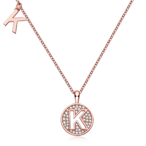 Alfabetisk serie K Lovely Rose Gold Halskjede