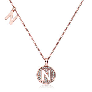 Alfabetisk serie N Lovely Rose Gold Halskjede