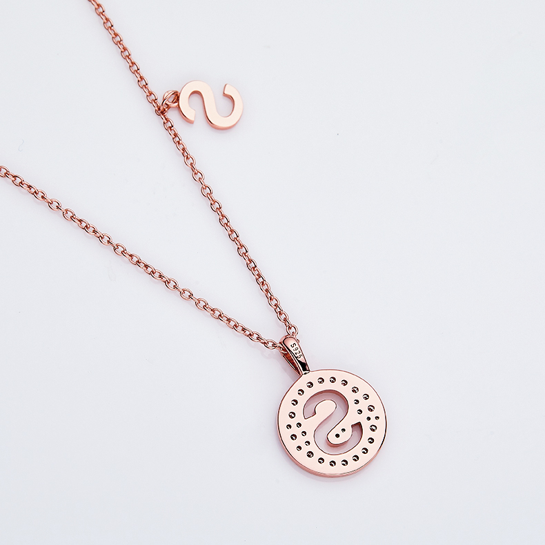 Alfabetisk serie S Lovely Rose Gold Halskjede