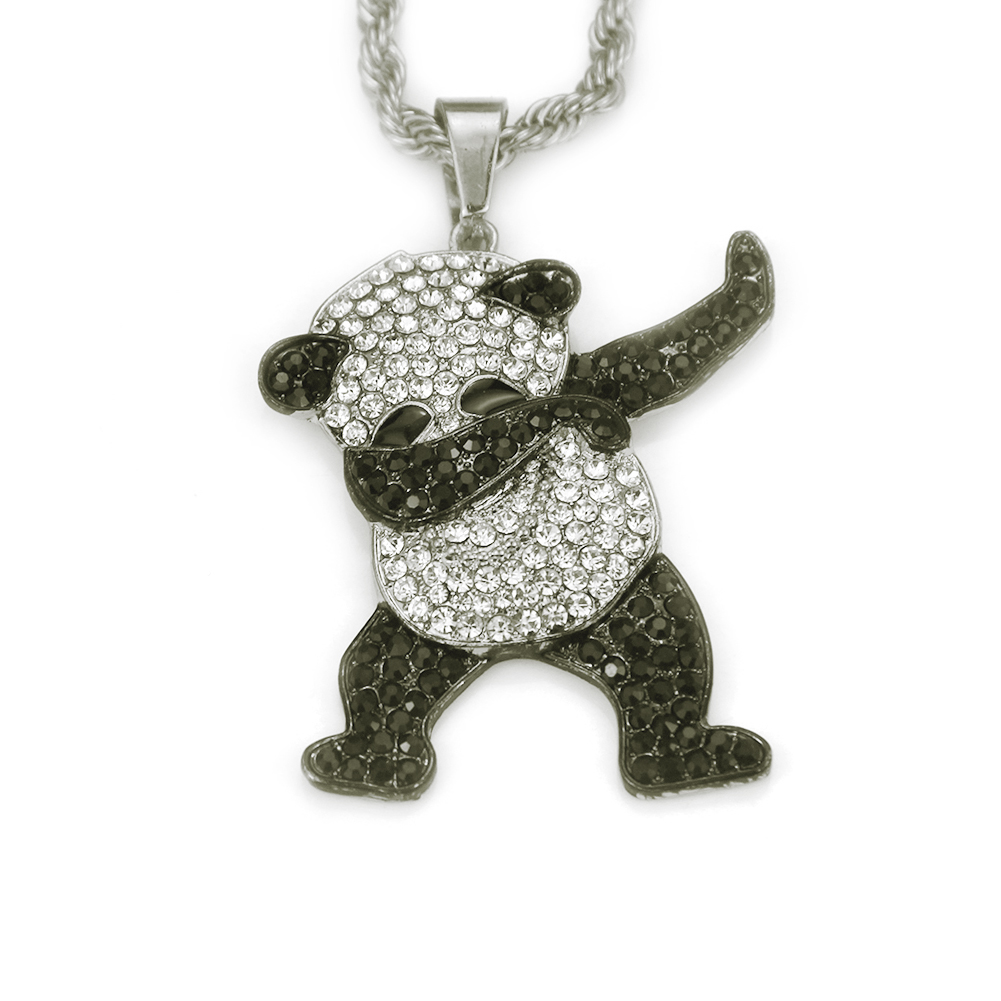 Hip Hop Cute Rock Panda Halskjede Anheng