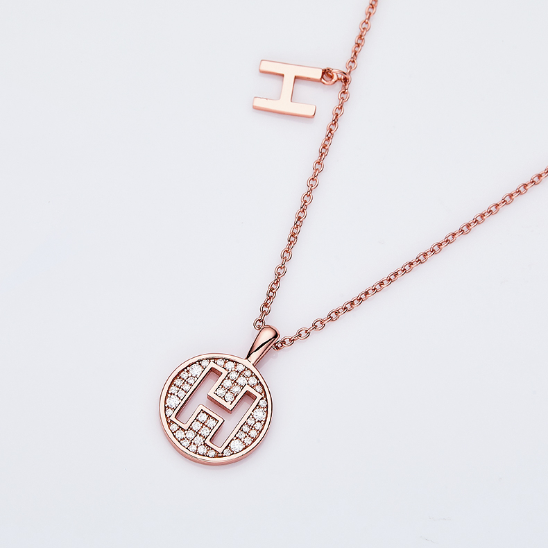 Alfabetisk serieH Lovely Rose Gold Halskjede