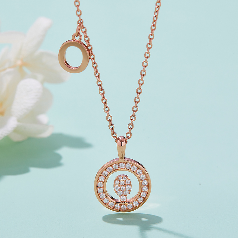 Alfabetisk serie O Lovely Rose Gold Halskjede