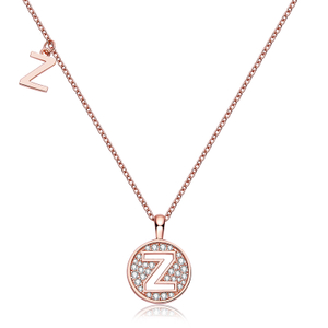 Alfabetisk serie Z Lovely Rose Gold Halskjede