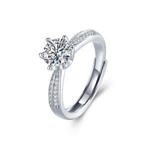 Luksus Design Moissanite 925 Sterling Sølv Smykker Dame Gifteringer Forskjellige størrelser Engros