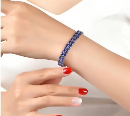 Tanzanite Sterling sølv smykker armbånd luksus stil utsøkte smykker