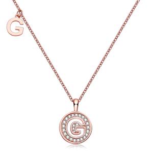 Alfabetisk serie G Lovely Rose Gold Halskjede