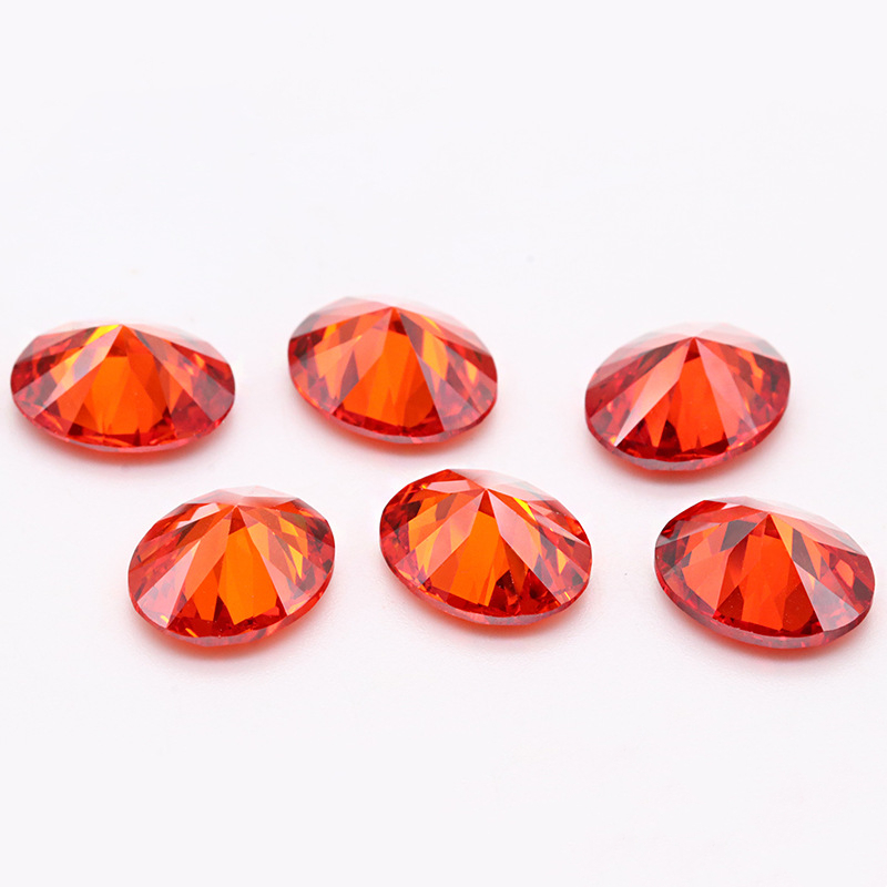 5A 3EX D VVS Bright Red Oval Cubic Zirconia for smykker