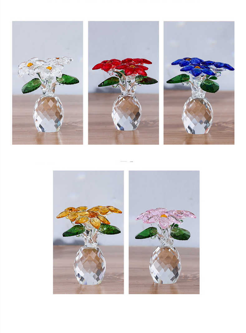 Kreative gaver Crystal Flower Ornaments Små blomsterflasker Stue Ornaments Home Decorations