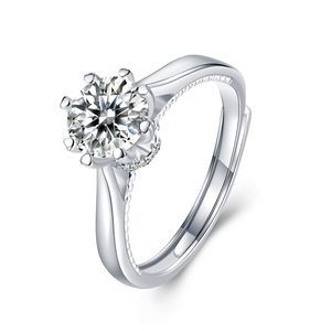 Wuzhou smykkedesign Halo Eternity Moissanite Diamond Sterling Sølv gifteringer