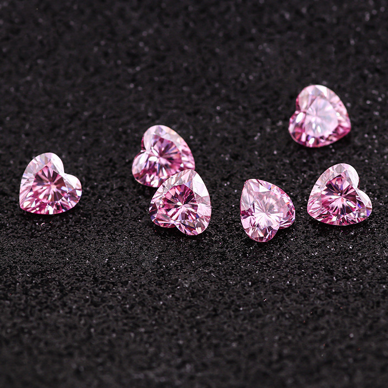 2,5 mm Rosa VVS Heart Cut Moissanite Høy kvalitet Fabrikkpris Syntetisk Moissanite