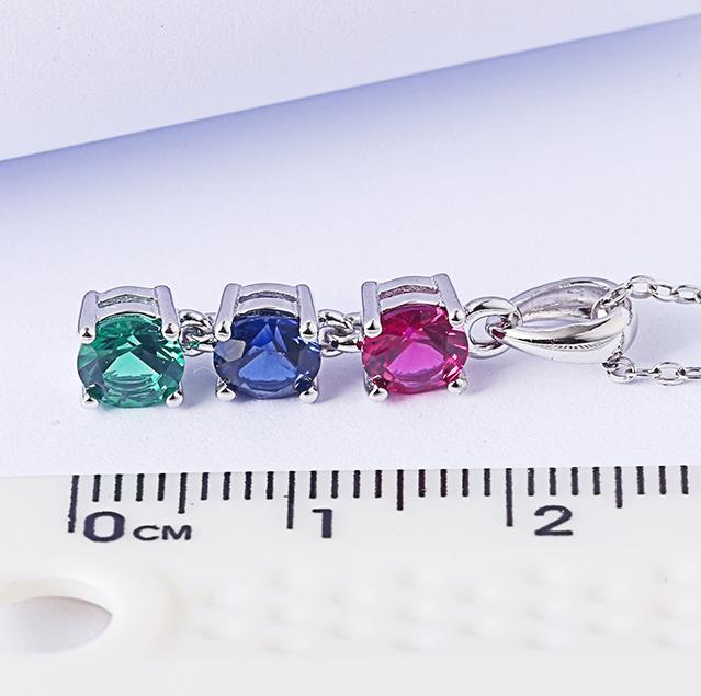 Ruby Sapphire Emerald Color Sterling Silver Pendant Stone Design 925 Pendant