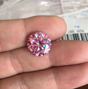 9,0-10,0 mm rosa høykvalitets DEF rund briljantskåret moissanite for smykkefremstilling