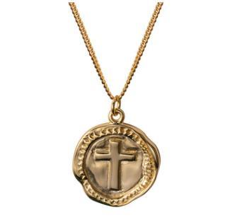 OEM tilpasset engros mote 925 sølv smykker halskjede Cross Coin Hot salg