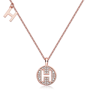 Alfabetisk serieH Lovely Rose Gold Halskjede