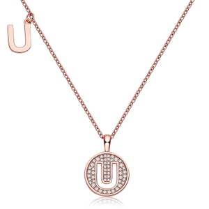 Alfabetisk serie U Lovely Rose Gold Necklace