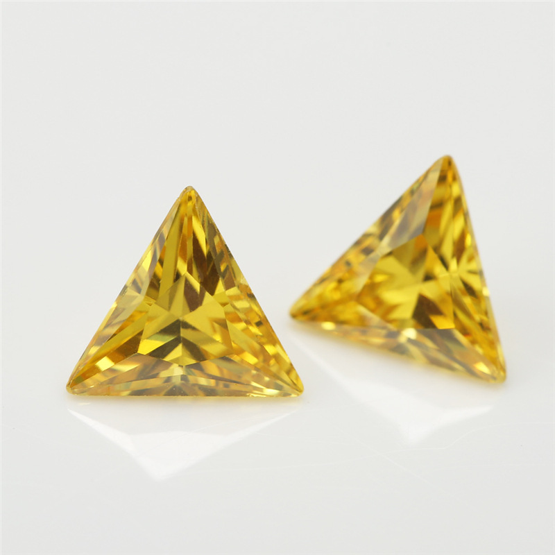 5A gul Produksjon Engros Triangle Cubic Zirconia for smykker