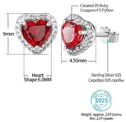 Edel og elegant Ruby 925 Sterling sølvbelagt mote øredobber