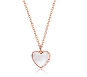 S925 Sølvmynt Mother Shell Love Clavicle Chain Small Fresh Accessories